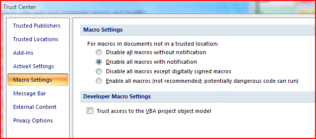 Macro Settings